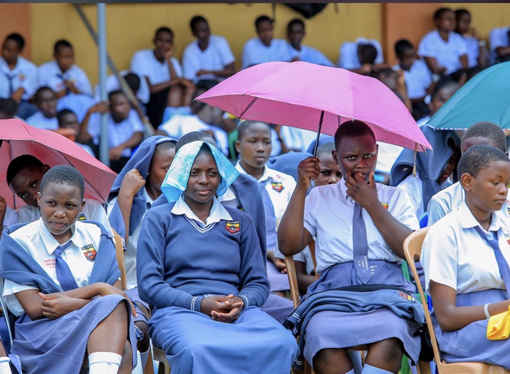 Students gathered during the launch of the Patriotism Development course at Kitebi Secondary School. (Courtesy)