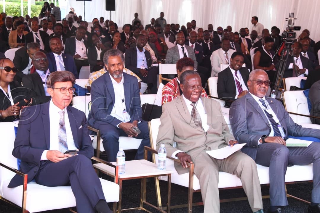 Finance Minister, Matia Kasaija c) in a light mood at the summit.