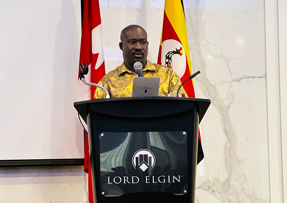 Mohammed Bagonza, the head of the State House Diaspora Unit speaks during the event. (Credit: State House Diaspora Unit)
