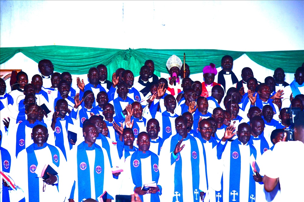Some of the commission lay readers in a group photo inside St Peters Cathedral Soroti on Sunday.