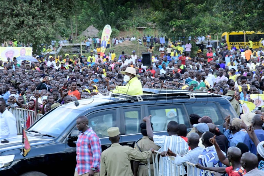 Addressing crowds at Aloi Primary School in Alebtong and later at Orum Primary School in Otuke Town Council, the president said that while the National Resistance Movement (NRM) government has secured peace and delivered key infrastructure over the past four decades, the next phase must focus on household wealth creation. (All Photos by Eddie Ssejjoba)