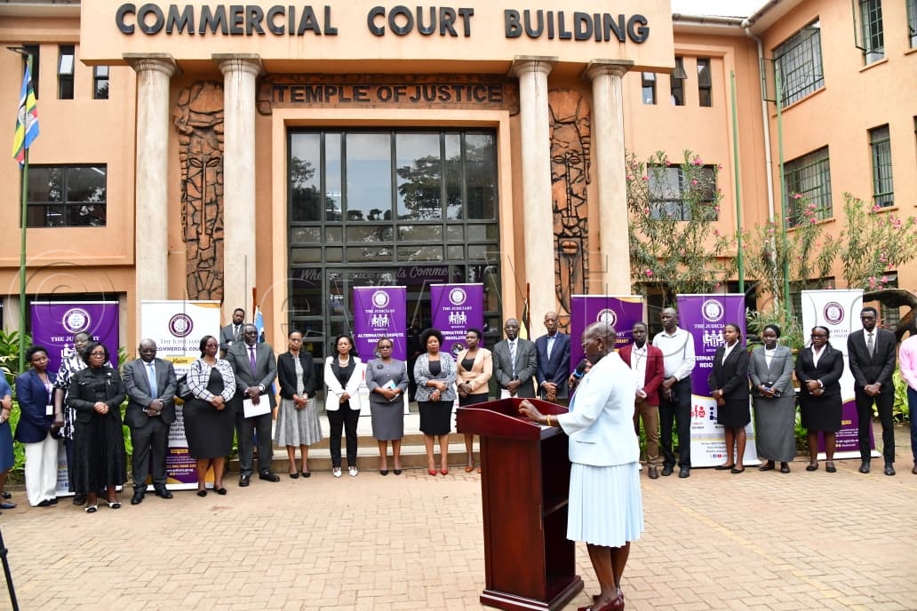 The Principal Judge, Jane Frances Abodo, speaking during the launch of the mediation fortnight targeting 520 trade, construction and corporation related disputes worth sh325b, on Monday, August 17, 2026. (Credit: Mpalanyi Ssentongo)