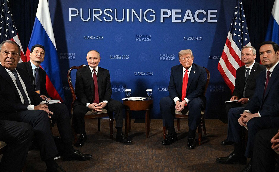 US President Donald Trump and his Russian counterpart, Vladimir Putin, begin critical talks in Alaska Friday, aimed at bringing an end to the Kremlin's over-three-year war on Ukraine in Anchorage, Alaska, United States on August 15, 2025. (Photo by Kremlin Press Office / Anadolu via AFP)