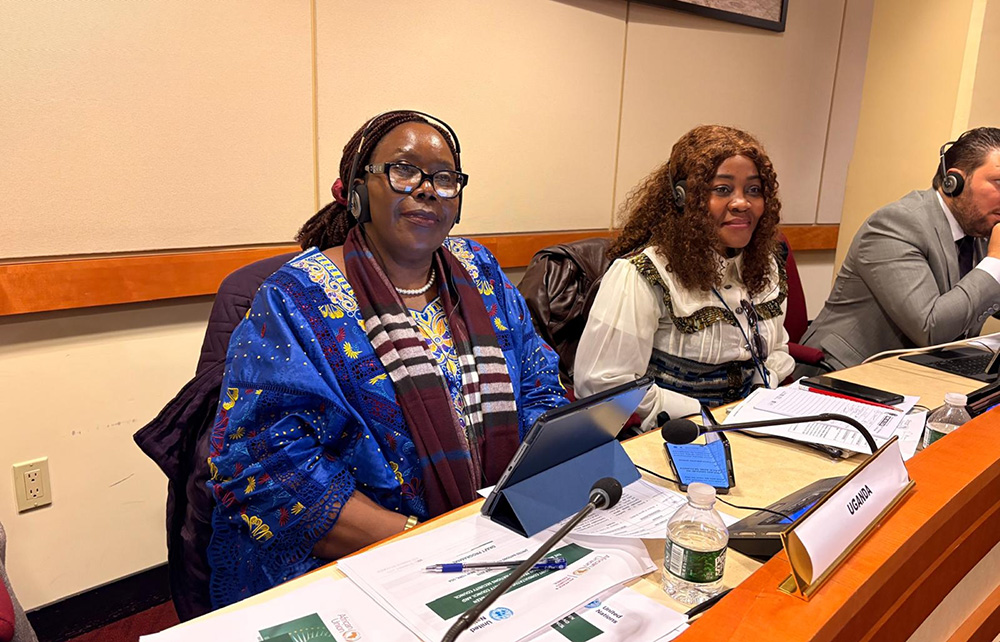 Ambassador Rebecca Amuge Otengo, Uganda&rsquo;s Permanent Representative to the African Union, delivers Uganda's statement at the joint AU-UN meeting. (Credit: AU)