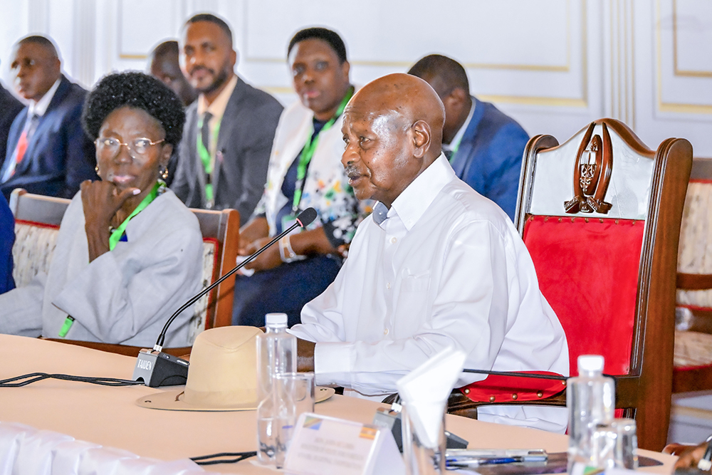 President Yoweri Kaguta Museveni making his remarks during the bilateral discussions. (PPU)