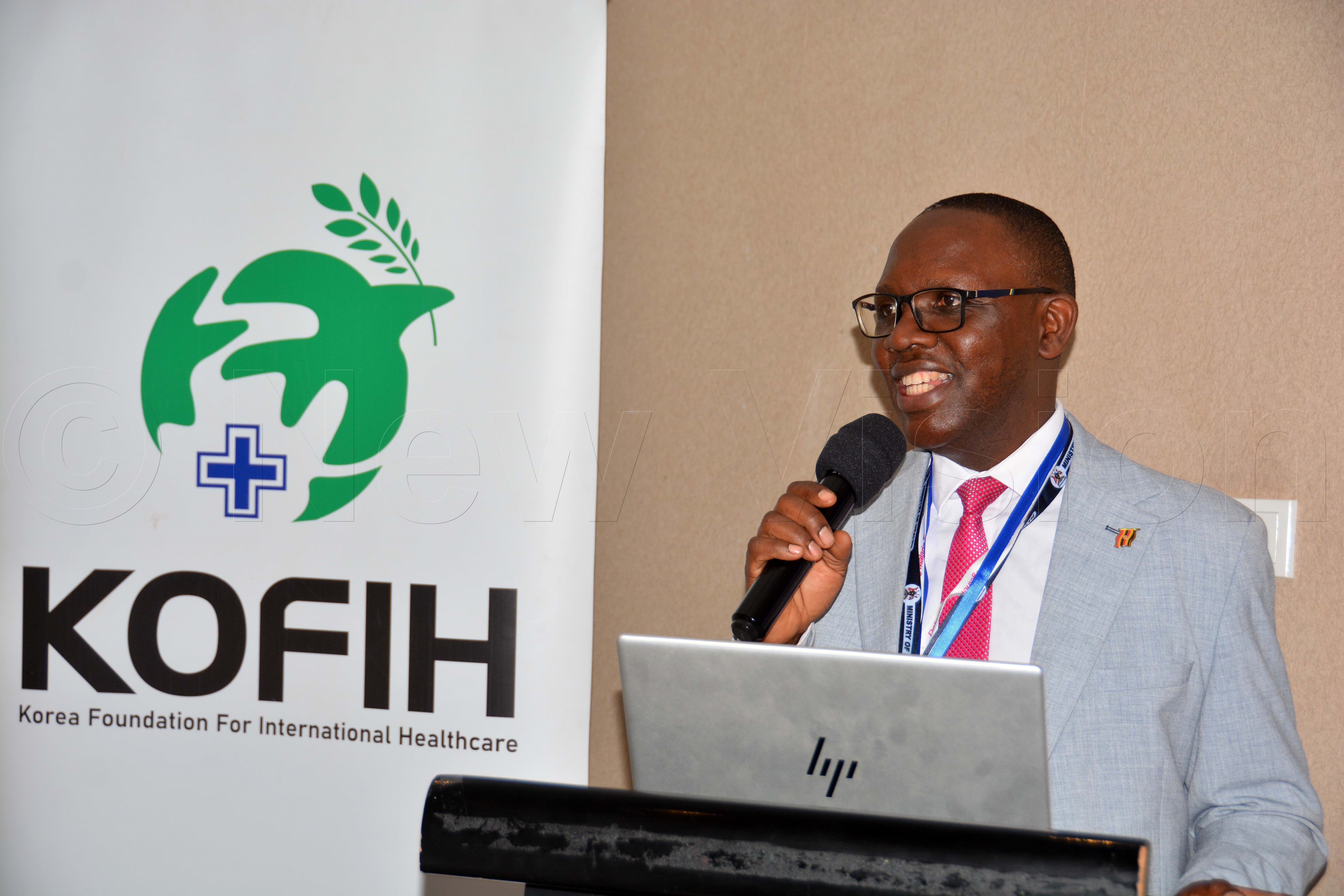 The director of public health, Dr Daniel Kyabayinze, addressing participants during the cancer project meeting at Golden Tulip in Kampala on Thursday, Feb. 26, 2026. (Photo by Francis Emorut)