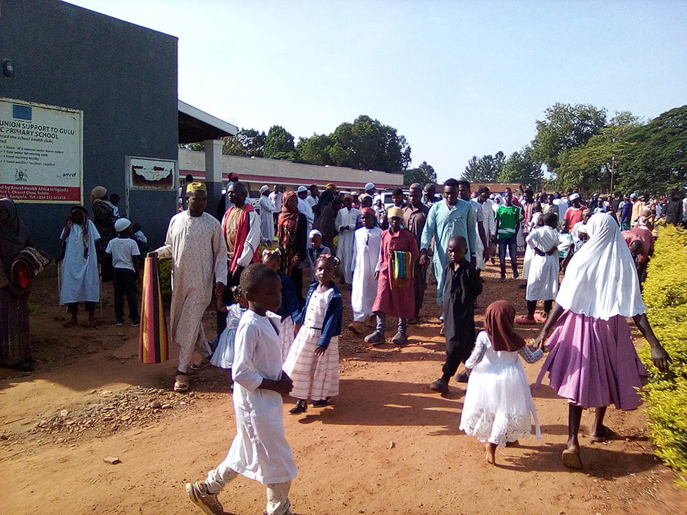 Hundreds of Muslim faithful in Gulu city streamed into mosques dressed in brightly coloured robes and headscarves for Eid al-Adha prayers. (Photo by Ismail Jacob Jones)