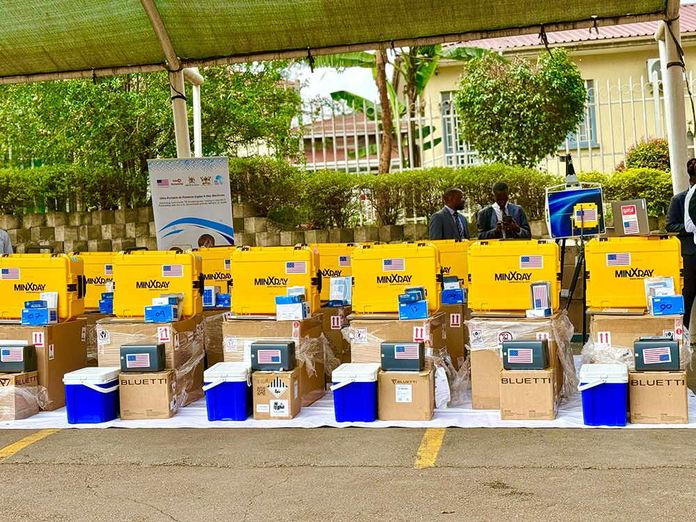 The ultra-portable, AI-powered digital X-ray machines delivered at the Health Minnistry headquarters to support TB diagnosis. (Courtesy photo)