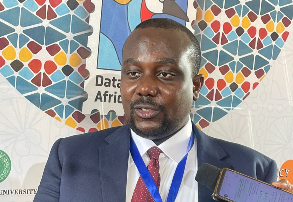 Baker Birikujja, the National Personal Data Protection Director speaks to journalists at DataFest Africa 2025 in Kampala. (Photo by Ivan Tibenkana)
