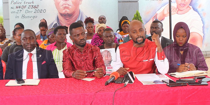 Shamim Malende (asooka Ku Ddyo), David Lewis Lubongoyaamuddiridde, Kyagulanyi, Munnamateeka George Musisi Wamu N'abenganda Z'abagambibwa Okubuzibwawo.