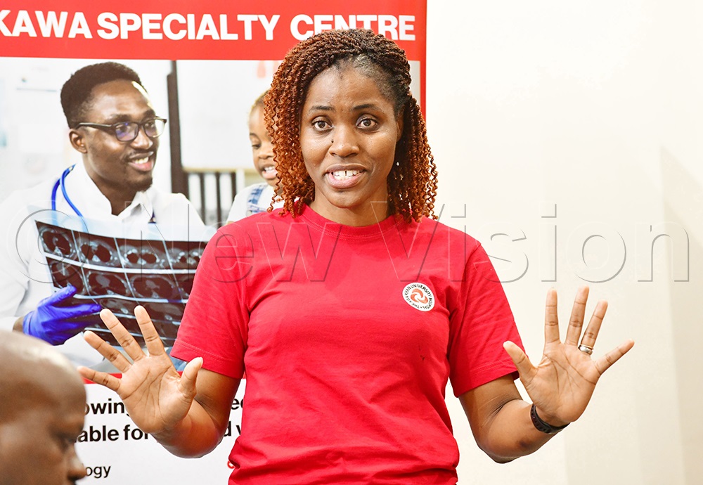 Diana Ssewanyana, operations manager Aga Khan University hospital, Kampala, addressing journalists during a media engagement on Wednesday, May 13, 2026. (Photo by Mpalanyi Ssentongo)