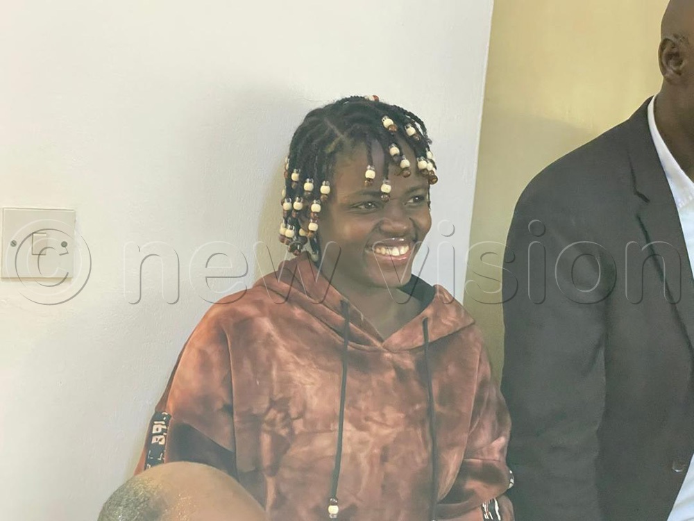 Praise Aloikin appearing before the Buganda Road Chief Magistrate Court. (Photo by Sophia Kagoya)
