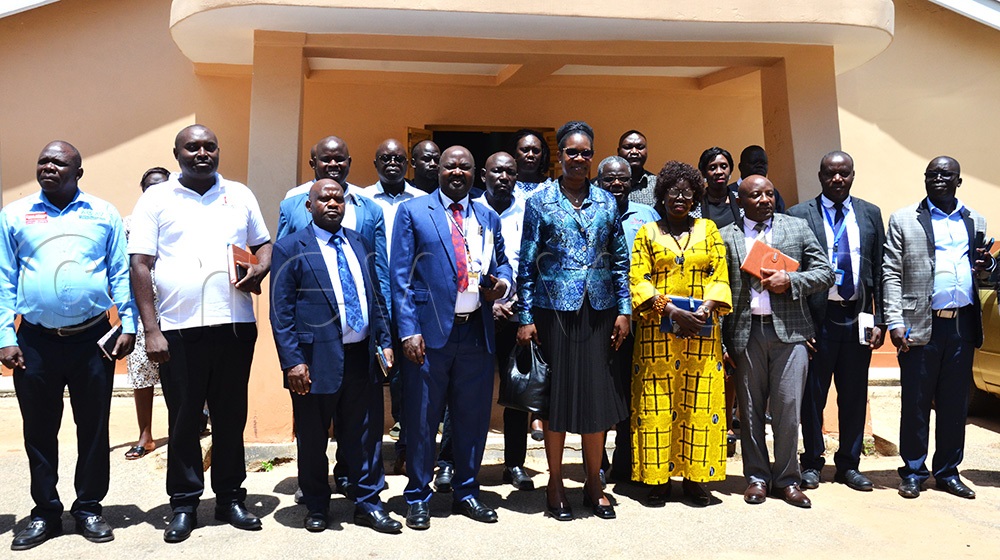 Deputy IGG Dr Patricia Achan Okiria in a group photo with Arua City leaders after the engagement. (Photo by Robert Adiga)