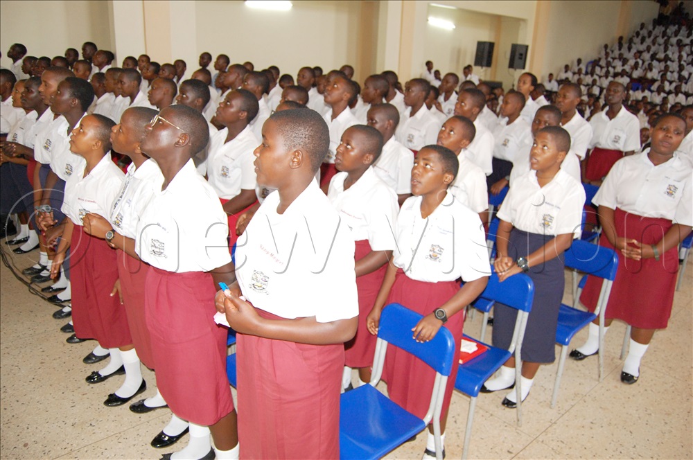 The sacred music ensemble of Our Lady of Good Counsel SSS Gayaza leading the singing  during the thanksgiving mass. 