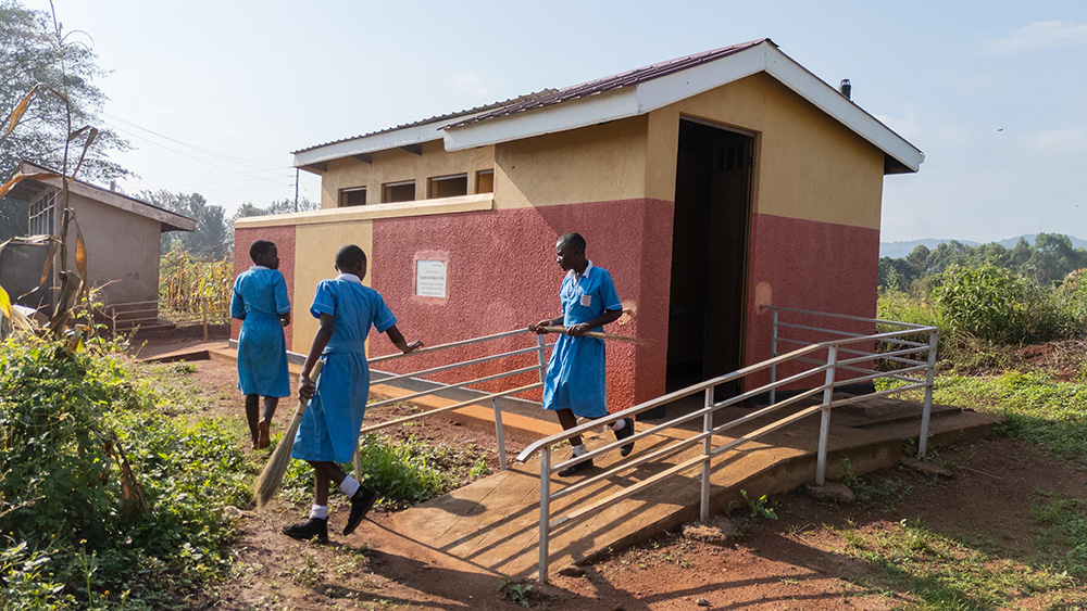 One of the toilets built by World Vision to enforce the WASH program at Kiryanongo Primary School. (Courtesy photo)