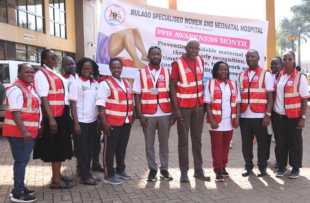 A team of health workers from Ministry of Health and Mulago Specialised Women and Neonatal hospital after the walk. (Credit: Agnes Kyotalengerire)