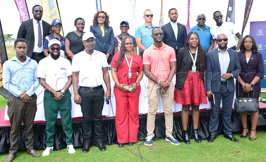 The different sponsors' representatives pose with the General Manager at AmCham Uganda, Eve Zalwango (center-back) after the launch of the third edition event at the Lake Victoria Serena Golf Resort and Spa, June 30, 2026. Photo by Michael Nsubuga