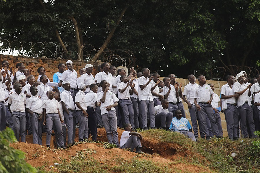 Kawempe Muslim students watching their game against Kampala Queen. PHOTO: Johnson Were