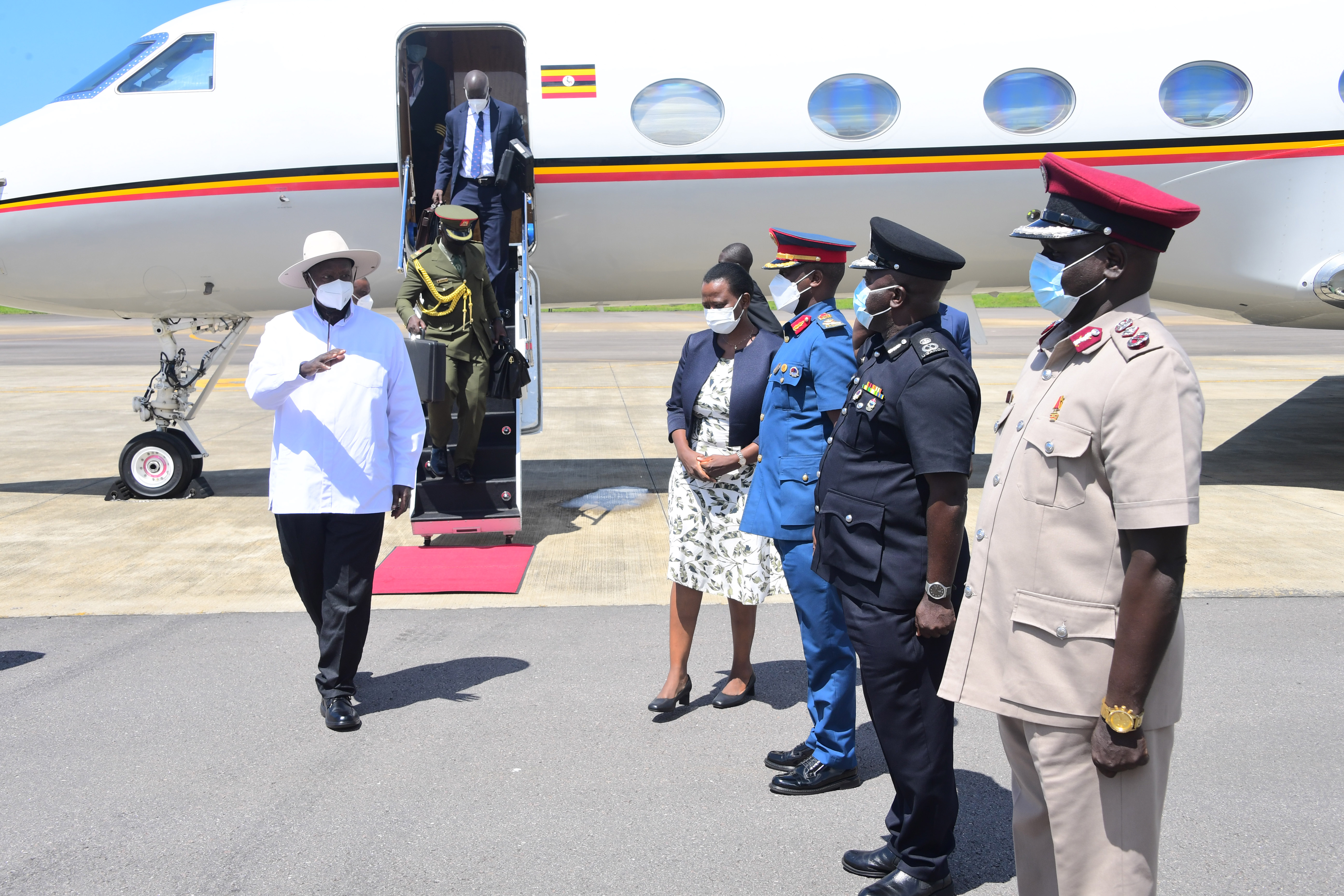 Museveni arikuruga omu rutaayaayo rwe omuri Kenya. 