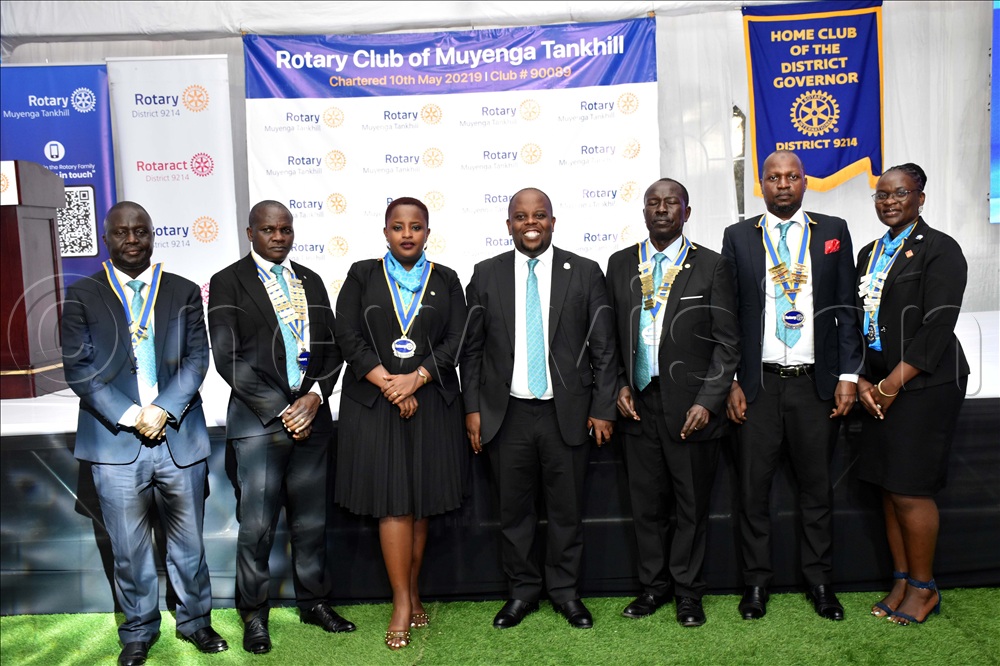 Thursday Club Presidents posing for a photo moment at Hotel International during the Joint Thursday Club District Governor&rsquo;s Valedictory Fellowship at Hotel International in Muyenga. 