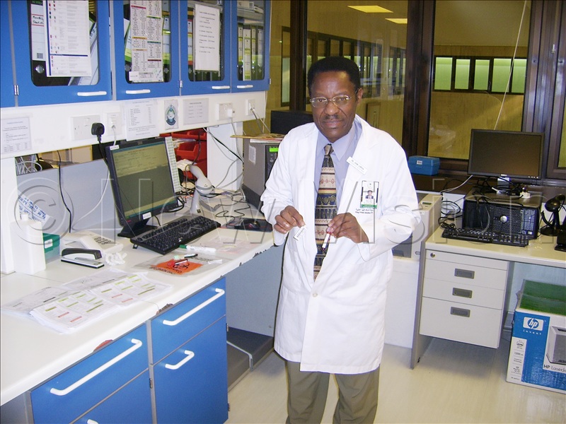 Prof. Lubega in his Lab