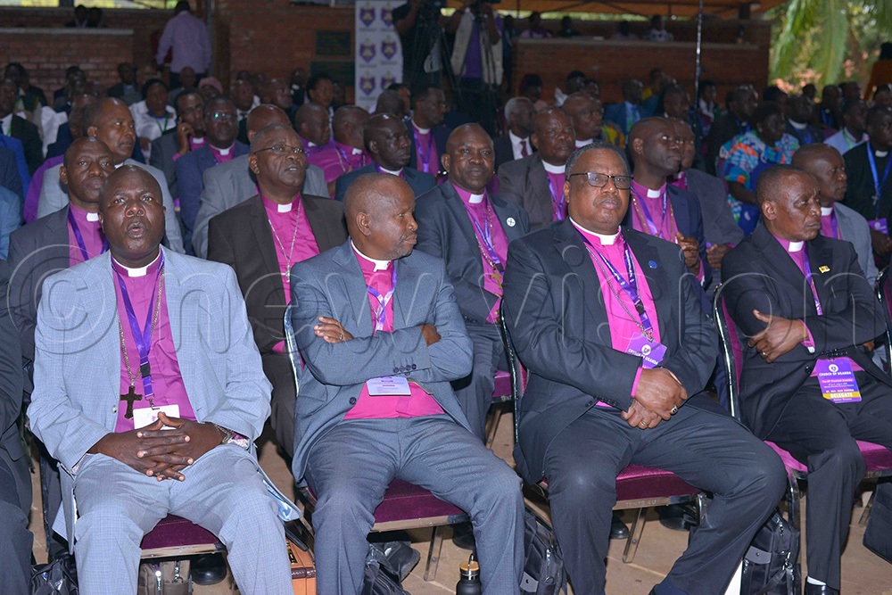 Some of the members of the House of Bishops attending the 28th Provincial Assembly at Uganda Christian University. (Photo by Henry Nsubuga)