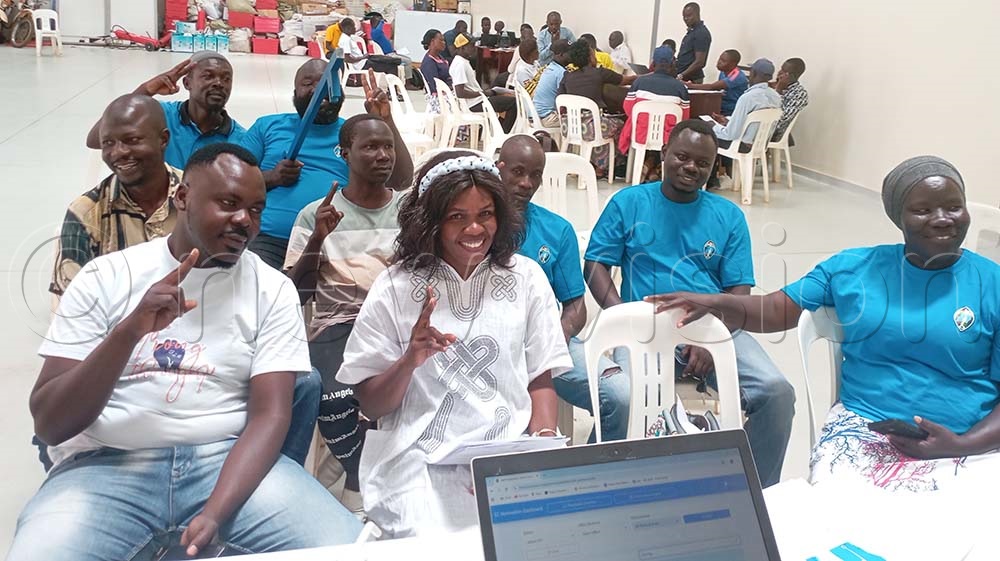 Natasha Moseka (C) and her team during the nomination. (Credit: Prossy Nankanja)