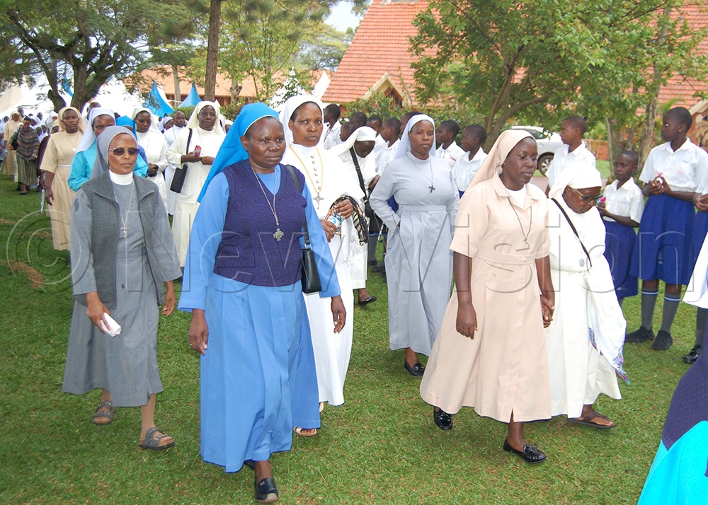 A spectacle of Catholic nuns during the funeral procession of Bro. Joseph Muyunga Kiwanuka at Mount St Teresa Kisubi on Monday, April 13, 2026. (Credit: Mathias Mzinga)