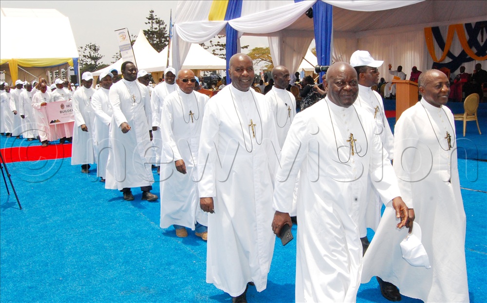 The Brothers of Christian Instruction in a march-past action during their centennial celebration.