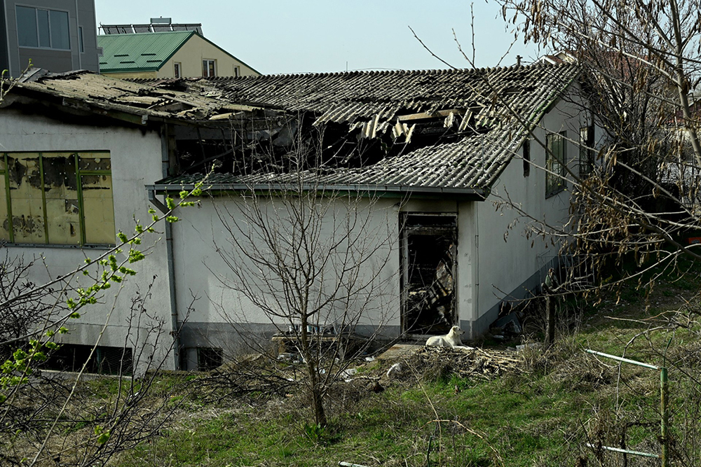 This photograph shows a view of the burnt down nightclub. Local media speculated that the fire was probably caused by the use of pyrotechnic devices. (Photo by Robert ATANASOVSKI / AFP)