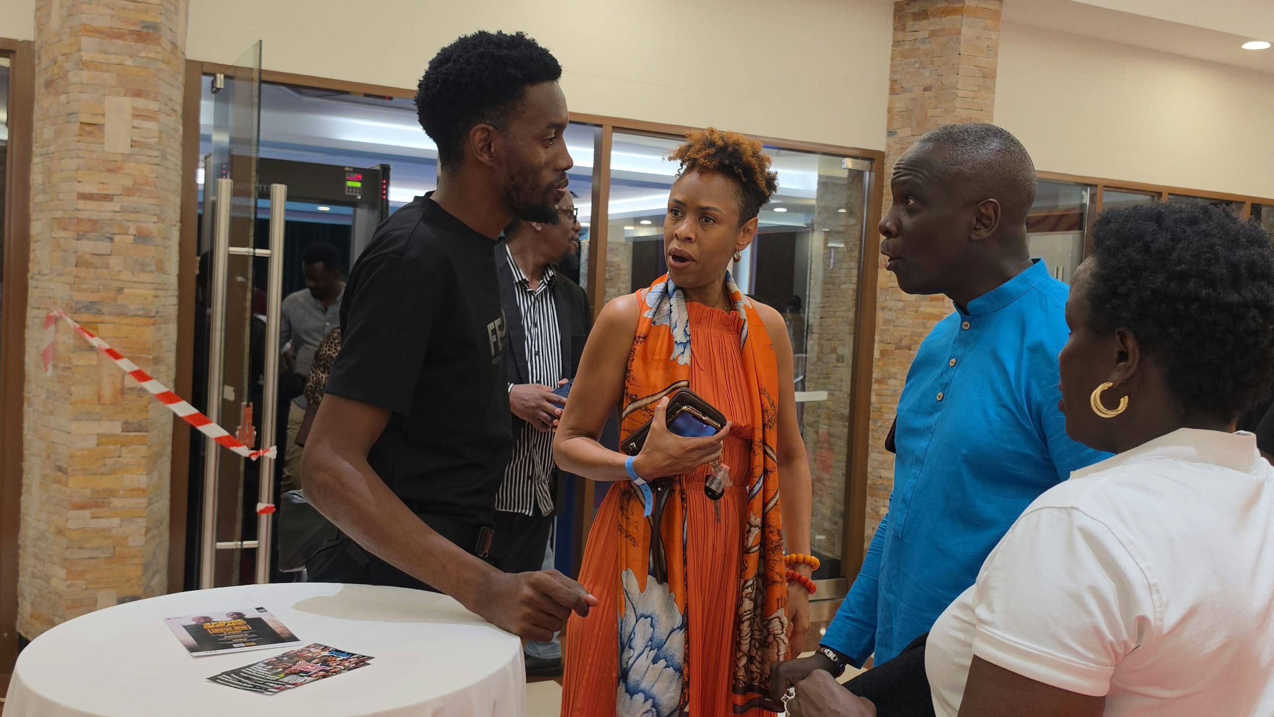 Dr. Mitch Egwang and Deedan Muyira engaged in conversation before the show. Photo Dius Walugembe 