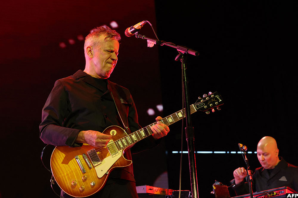US musician Bob Mothersbaugh of Devo performs on stage during the 2026 Coachella Valley Music and Arts Festival&nbsp;