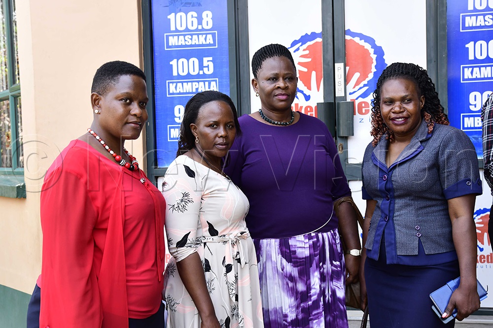 Wakiso district leaders posing for a group photo inside the Vision Group premises. (Credit: Eddie Ssejjoba)