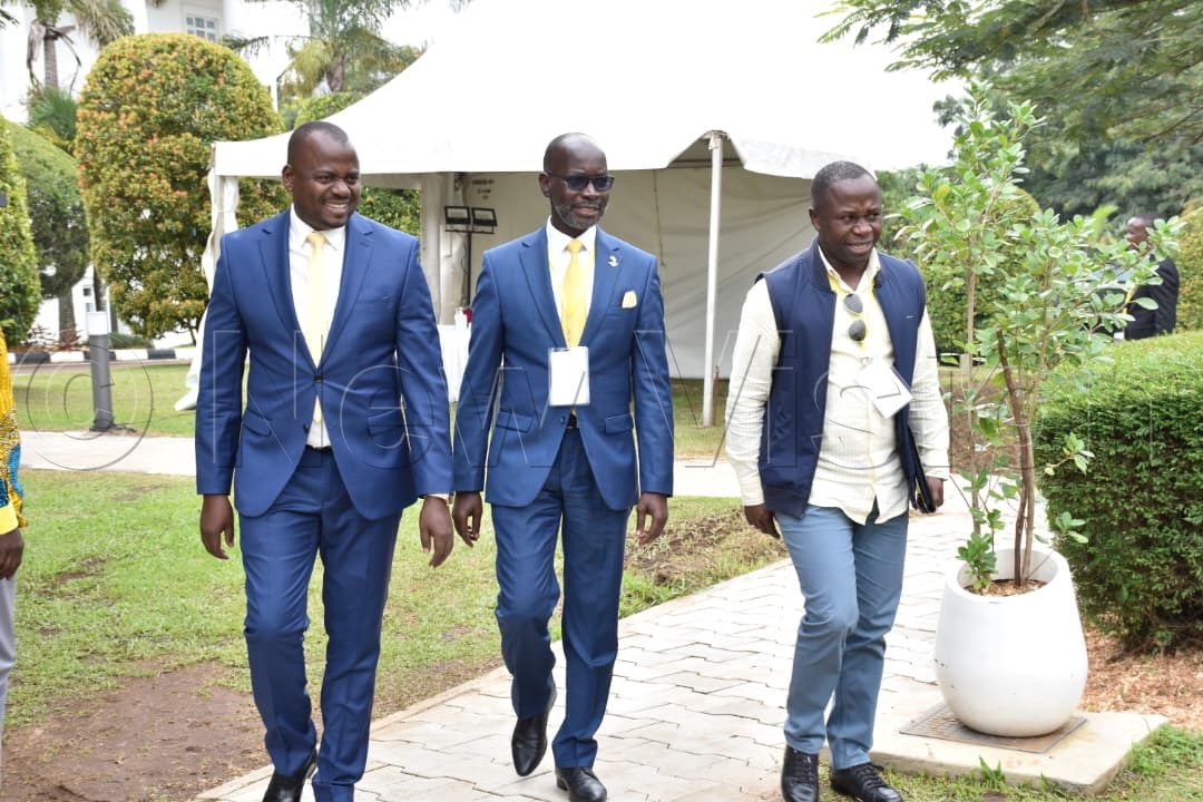 Haruna Kasolo, Hamson Obua and Ogwang arriving at State house.