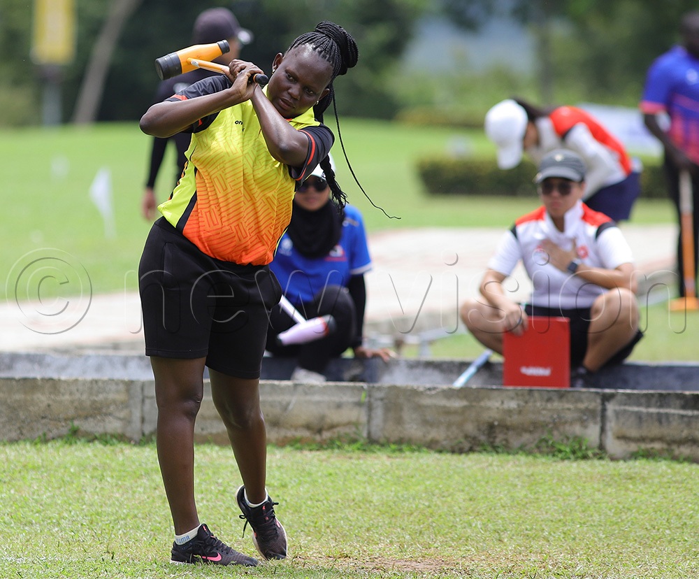Joyce Nalubega swings the ball during the final. (Credit: Johnson Were)