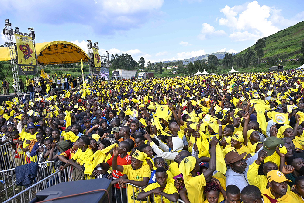 NRM supporters at the campaign rally in Rubanda. (PPU)