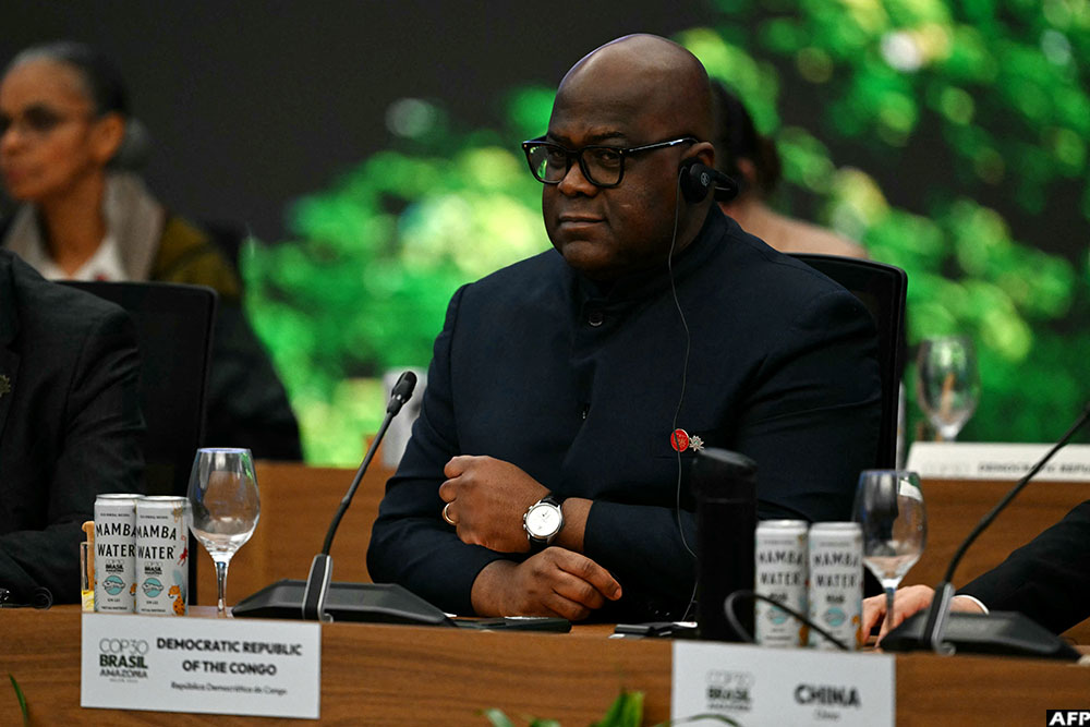 DR Congo's President Felix Tshisekedi attends the Leaders' Round Table to launch the Tropical Forest Forever Facility (TFFF) in the framework of the COP30 UN Climate Change Conference in Belem, Para State, Brazil, on November 6, 2025.
