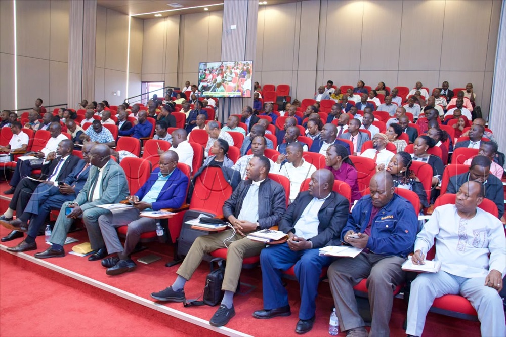 Stakeholders listen attentively during the workshop at the UVTAB Secretariat auditorium at Kyambogo Hill in Kampala on Tuesday.
