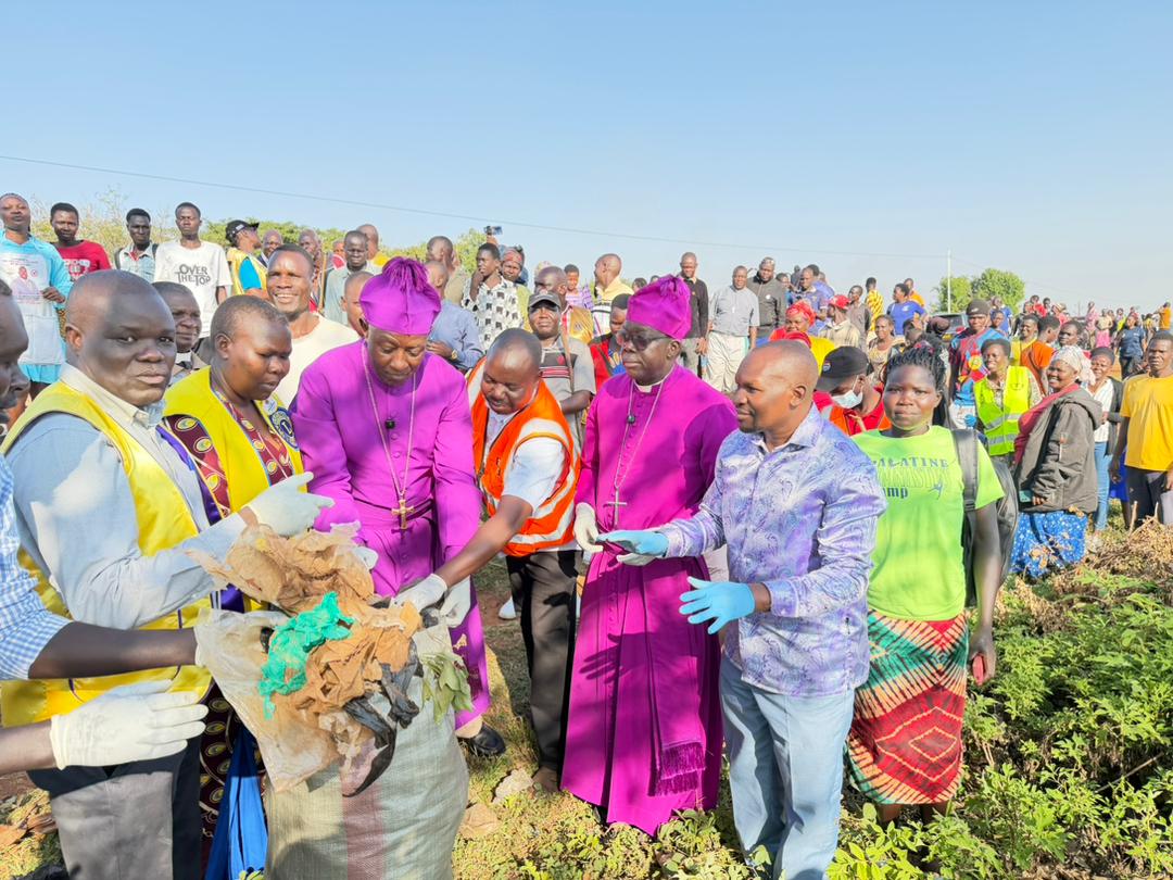 The Archbishop of the Church of Uganda, Stephen Kaziimba, joins residents of Kumi in a cleaning exercise at Odero Market along the Kumi&ndash;Soroti Highway on Saturday, August 29, 2026. (Courtesy photo)
