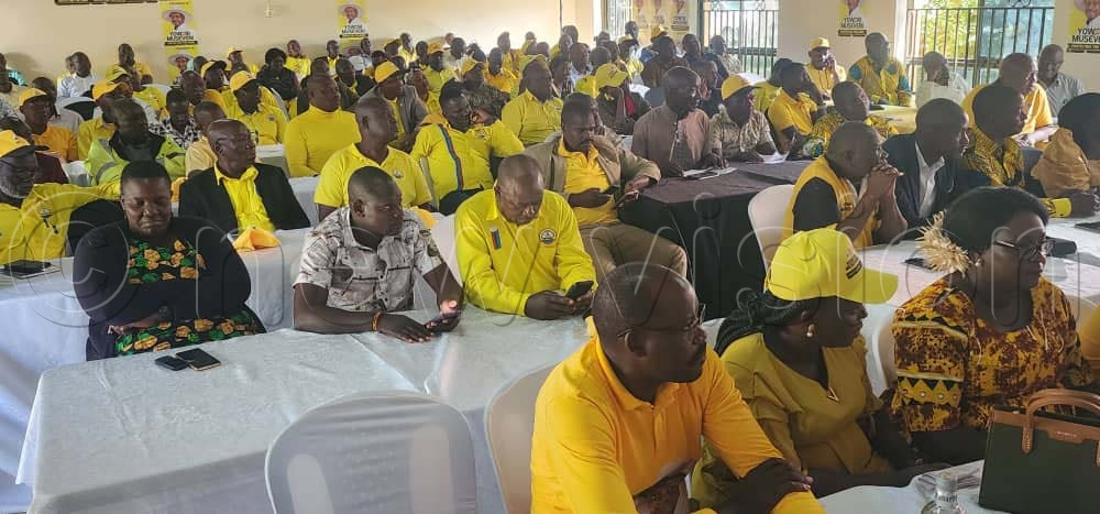NRM members during a meeting ahead of the president's campaign trail in Bukedi subregion. (Credit: George Ofwono)