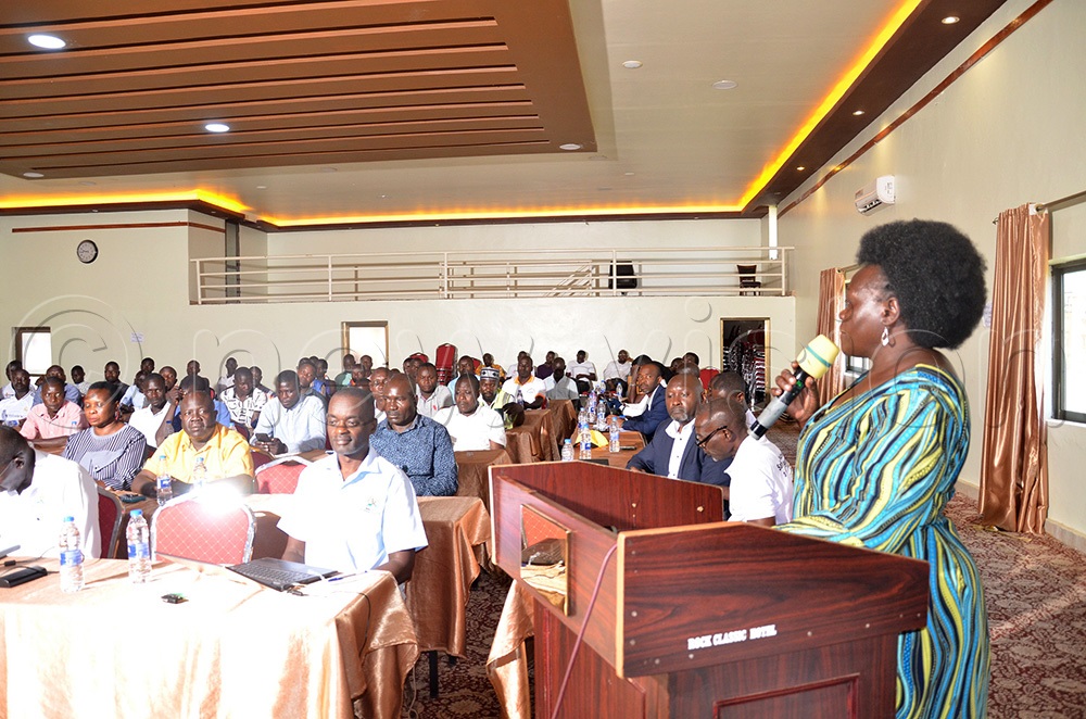 Tororo Woman Member of Parliament Sarah Achieng Opendi speaking during the launch of the road safety campaign. (Photo by Faustine Odeke)