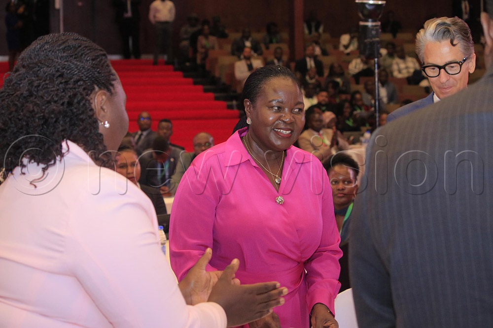 Ruth Nankabirwa, the Minister of Energy and Mineral Development interacting during the 14th annual Mineral Wealth Conference held on September 24, 2025 in Kampala. (Photos by Alfred Ochwo)