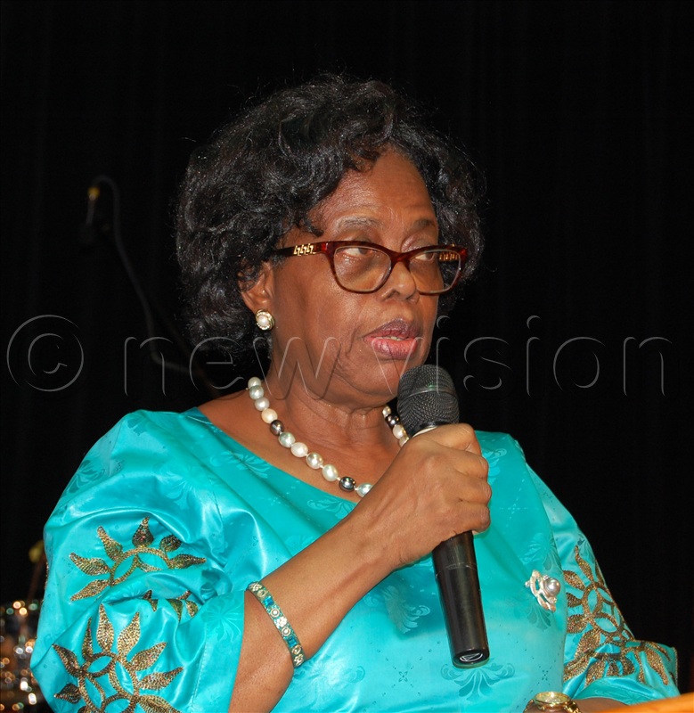 Ambassador Elizabeh Sylvia Musaazi eulogises her dad I K Musaazi during his memorial lecture at the National Theatre on Wednesday, October 15.
