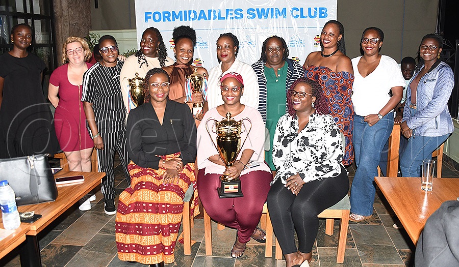 The formidbales women's swimming team pose at the Waves Fitness Harbour, August 7, 2026. Photo by Michael Nsubuga