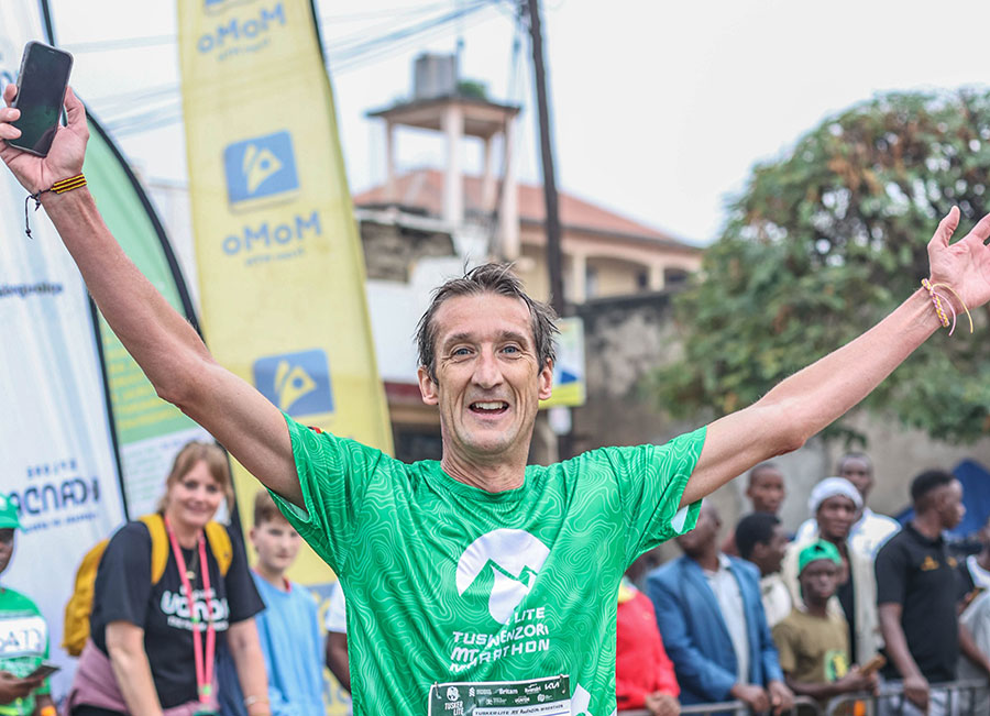 British Commentator Rob Walker after completing the marathon. Courtesy photo