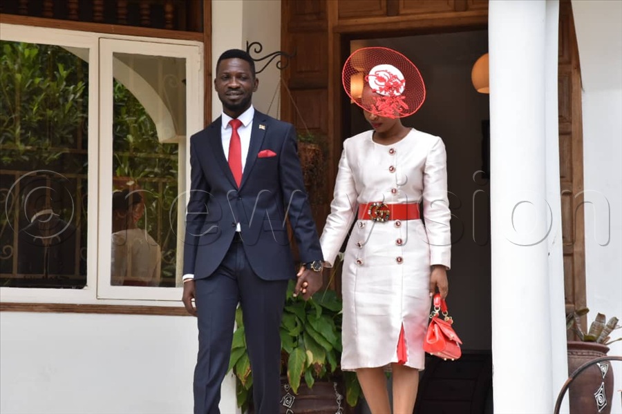 Robert Kyagulanyi Ssentamu, alias Bobi Wine, the National Unity Platform (NUP) president, earlier left his Magere home in company of his wife, Barbie Itungo Kyagulanyi, to their party headquarters in Kampala ahead of his nomination for the presidential seat by the Electoral Commission later in the afternoon today. (All Photos by Simon Peter Tumwine)