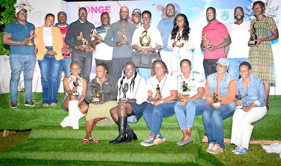 The different winners pose with their awards after the tournament at the Mary Louise Simkins Memorial Golf Course, May 23, 2026. Photo by Michael Nsubuga