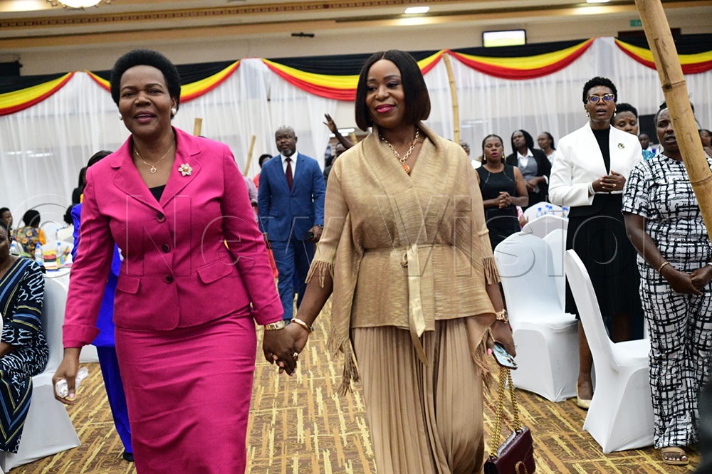 Irene Kauma, Undersecretary/Senior Private Secretary to the First Lady and the Minister of Education and Sports with the guest preacher, Apostle Isi Igenegba, Founder Mantle of Deborah. (Credit: Maria Wamala)