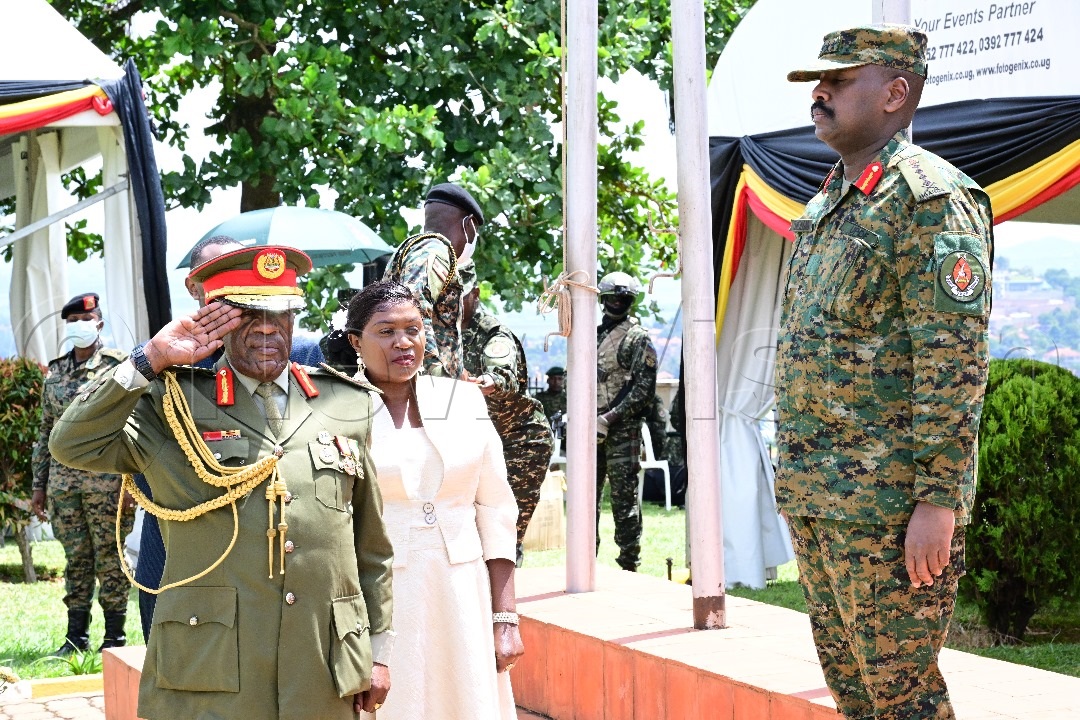 Maj. Gen. Deus Kalachi Sande during his decoration. (Credit: Mpalanyi Ssentongo)