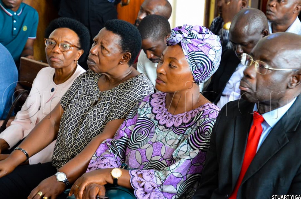 Amb. Edith Grace Ssempala, Dr. Miria Matembe, Winnie Kiiza, and Joseph Othieno attended the court session at the Chief Magistrate&rsquo;s Court at Buganda Road in Kampala city. (Credit: Stuart Yiga)